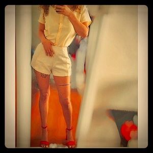 Silky yellow button-up